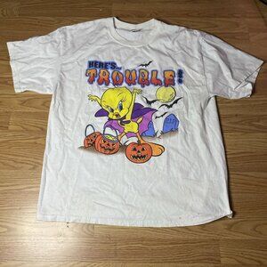 Vintage Looney Tunes Tweety Bird Halloween T Shirt Mens Size XL 2000